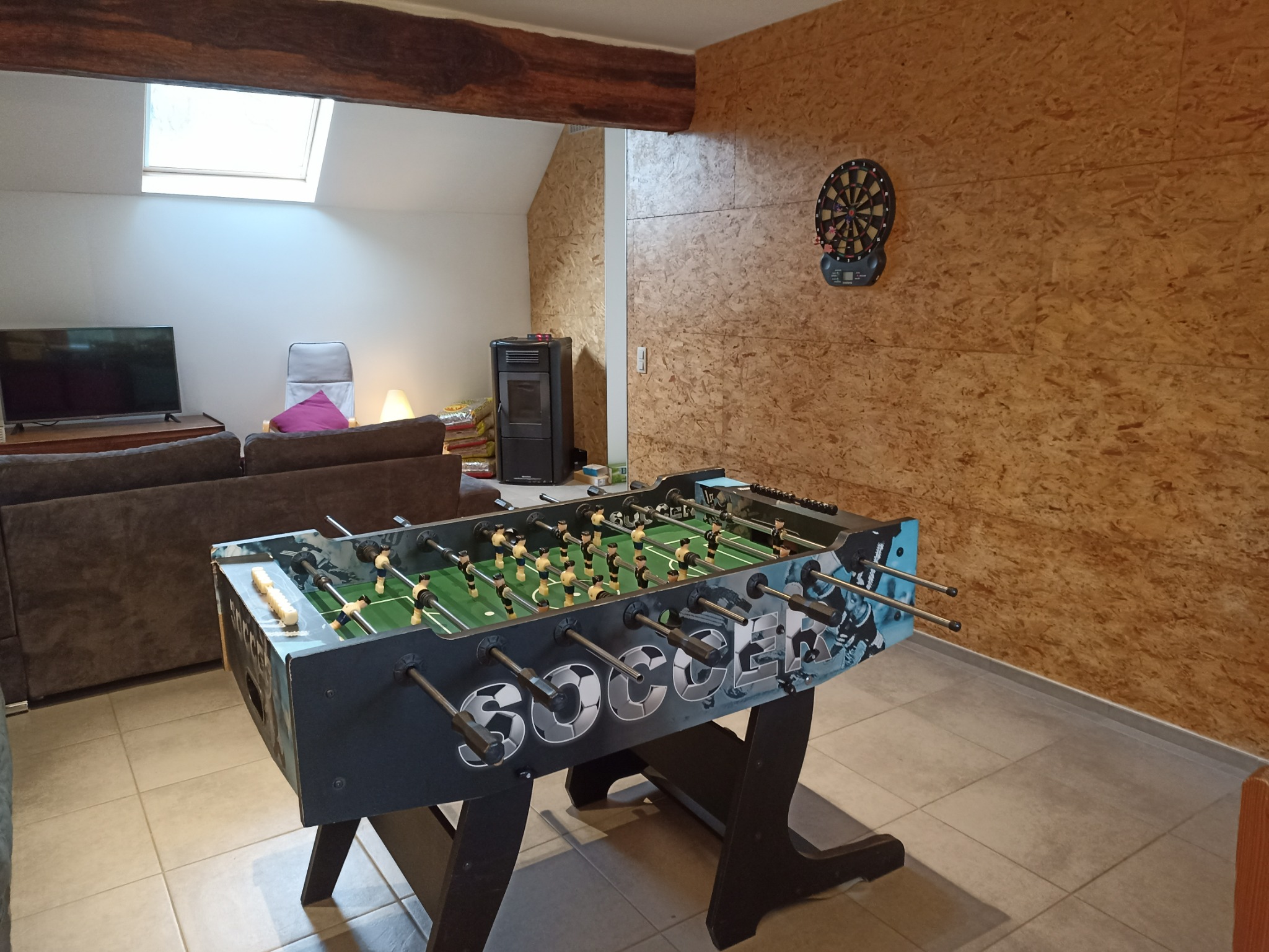 Espace jeux avec baby-foot